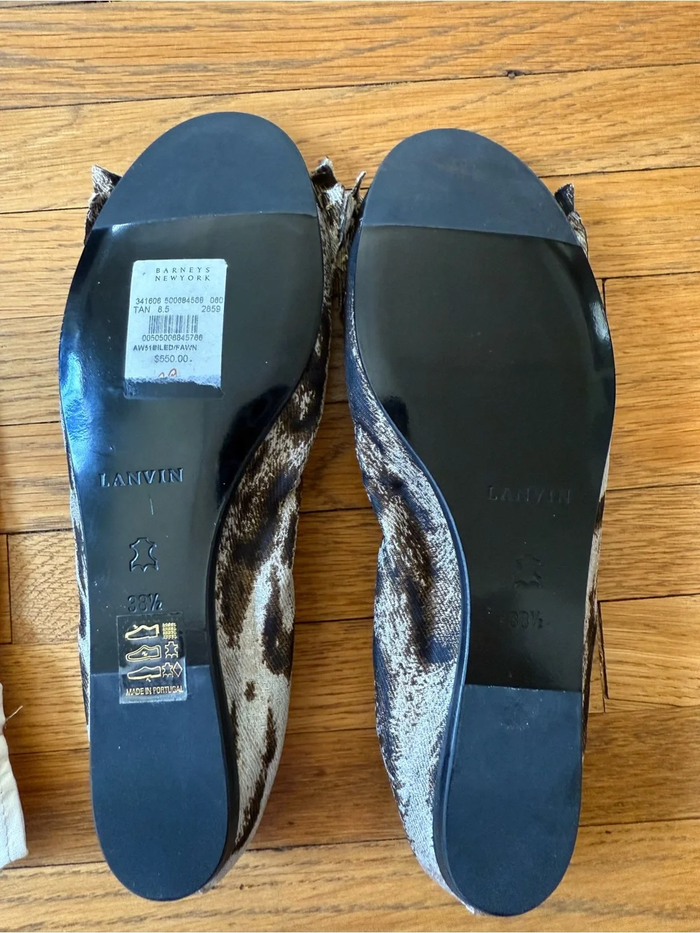 NWT Lanvin Animal Print Ballet Flats